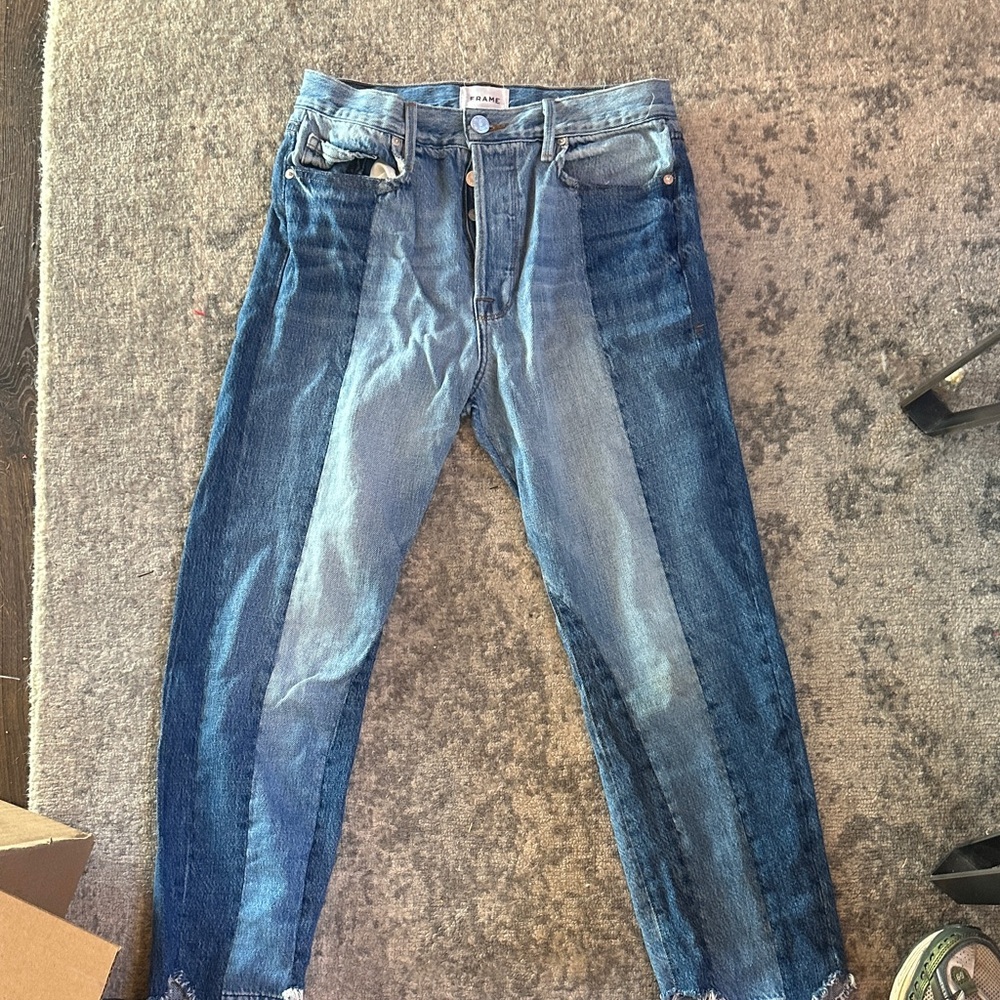 Frame Denim Two-Tone Blue Jeans